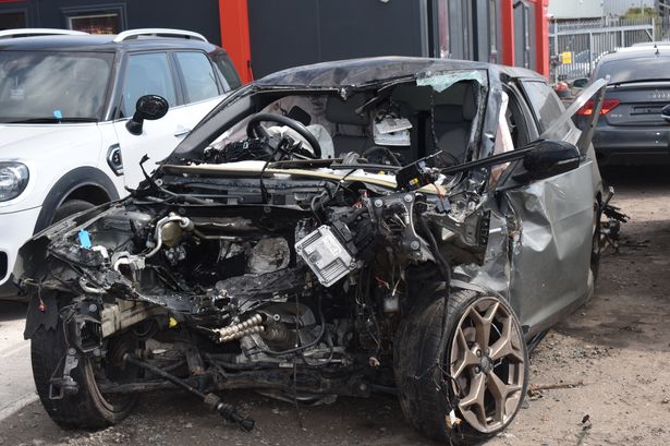 The crumpled wreckage of a bad decision which left one student dead and another in jail