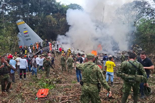 Colombia plane crash horror as military jet kills 66 after plunging to ground after take-off