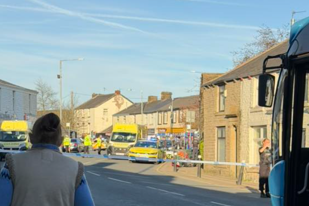 Road closed as police and paramedics called to crash in Oswaldtwistle