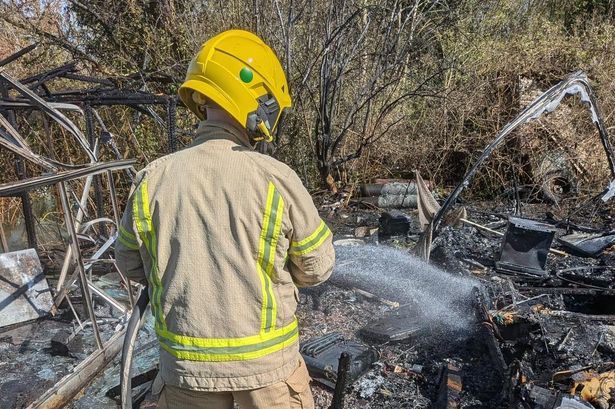 Caravan destroyed in devastating Chorley blaze as firefighters issue warning