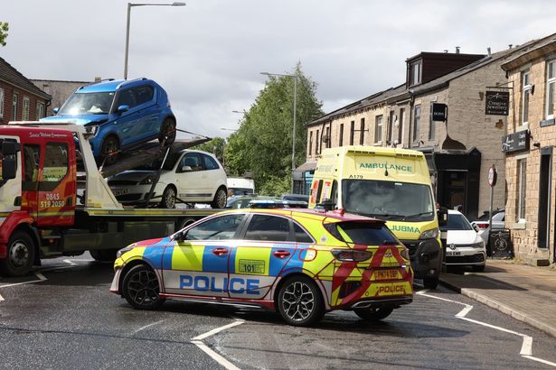 Woman injured as emergency services rush to two-car Barrowford crash
