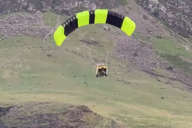 Moment Del Boy’s famous yellow van spotted flying over the Lake District
