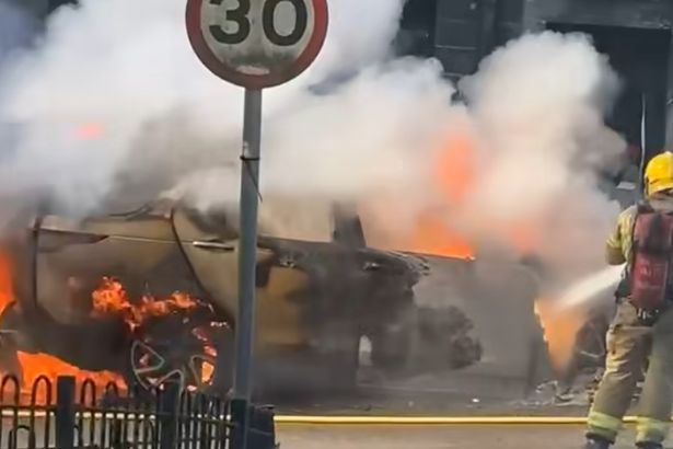 Car ‘explodes’ into flames in Rawenstall as smoke fills the street