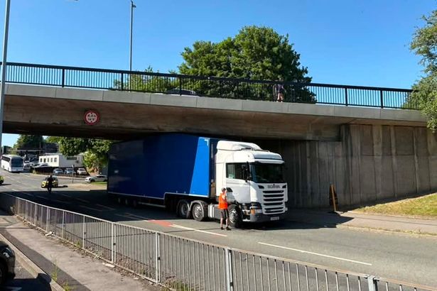 Lorry stuck under Burnley bridge sparks town centre traffic chaos